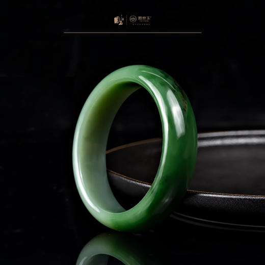 新疆国玉盟世玉和田玉碧玉手镯 圈口57.5【带证书·顺丰物流】 商品图2