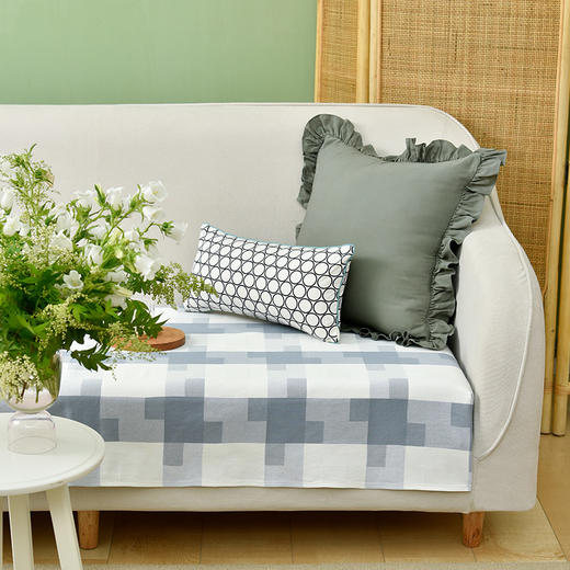双面方块格纹系列沙发巾四季通用沙发垫 商品图1
