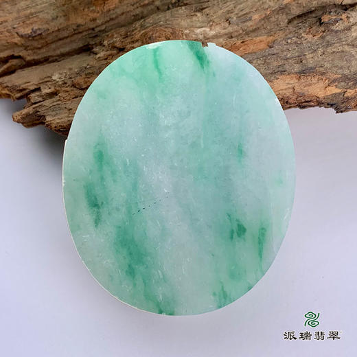 派瑞翡翠 翡翠手镯芯  冰糯种 飘绿花 商品图3