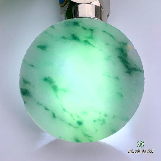 派瑞翡翠 翡翠手镯芯  冰糯种 绿色 飘花 商品图0