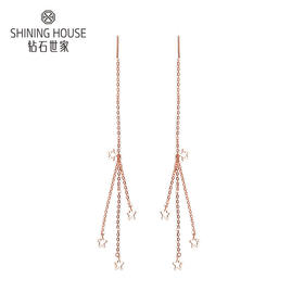 【时尚K金】钻石世家 星星18K素金耳线（约0.55±0.1克）