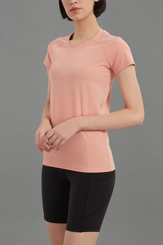 氨基酸保湿纤维 修身防晒圆领短袖T恤 商品图2