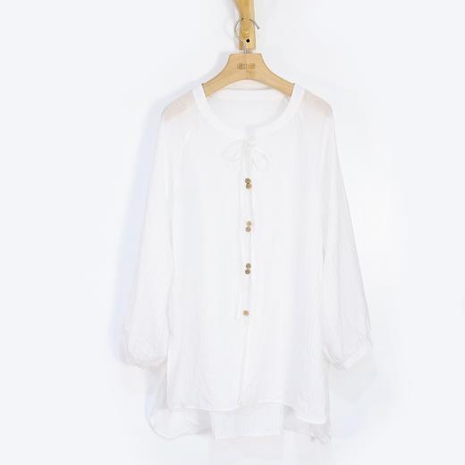 预售;圆领衬衫（22710244-缎白） 商品图1