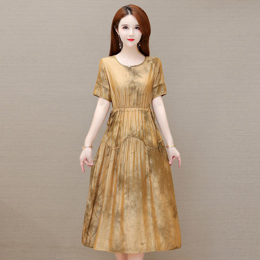 YWE MY2253时尚高端修身贵夫人连印花衣裙 商品图3