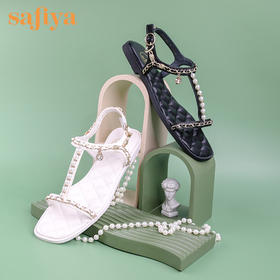 【618开门红】品牌定制| 索菲娅吊坠珍珠链小香风时尚凉鞋2022新款菱格舒适底凉鞋SF22115401