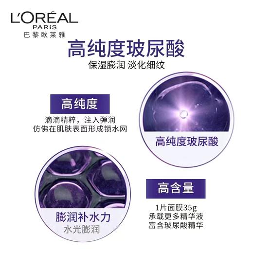 欧莱雅复颜玻尿酸水光充盈面膜 15片/盒 商品图1