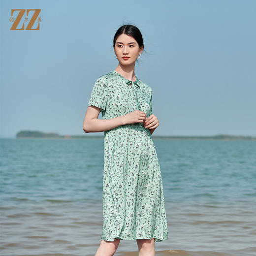 佐尔美夏季新款 桑蚕丝真丝小碎花连衣裙女E22LS25 商品图3