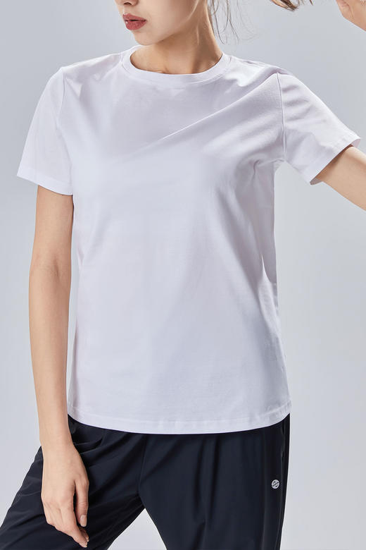 凉感丝光棉圆领女士短袖T恤 商品图2