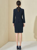 藏青色长袖连衣裙女2022秋装新款不规则售楼部职业工作服裙子工装 商品缩略图4
