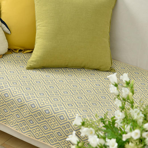 双色菱形格纹沙发巾美式风格沙发垫 商品图1