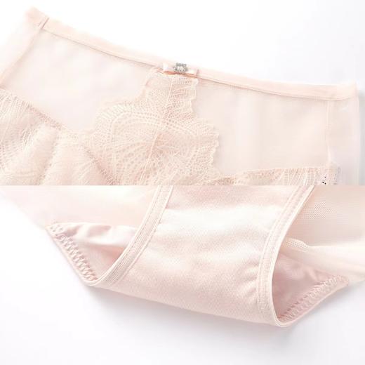安莉芳性感通透蕾丝内裤女士纯棉底裆网纱薄款中腰三角裤E300502 商品图4