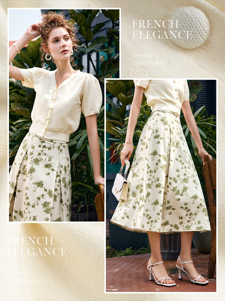 OLrain法式高级穿搭白色针织开衫女夏季2022新款法式V领短款上衣