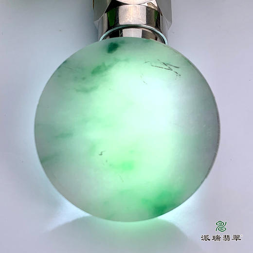 派瑞翡翠 翡翠手镯芯  冰糯种 绿色 飘花 商品图4