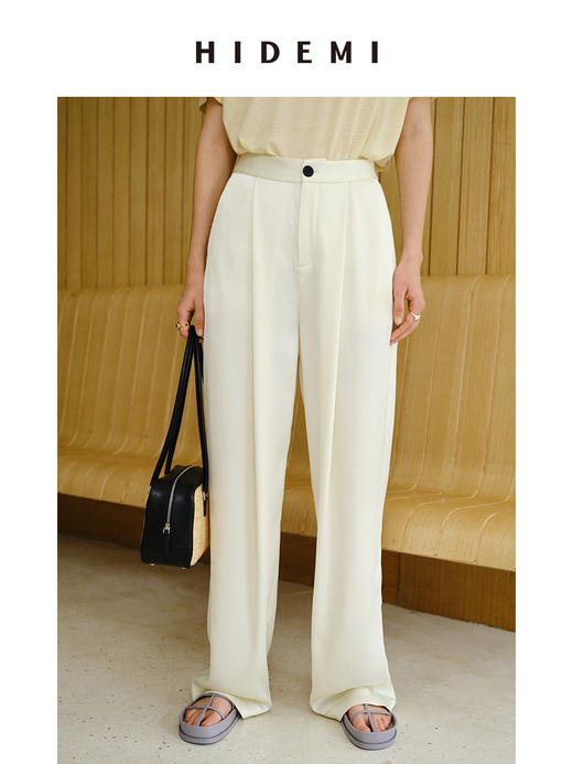 HIDEMI 度假系列浮雕水波纹设计感丝巾式廓形套装 上衣/长裤 商品图11