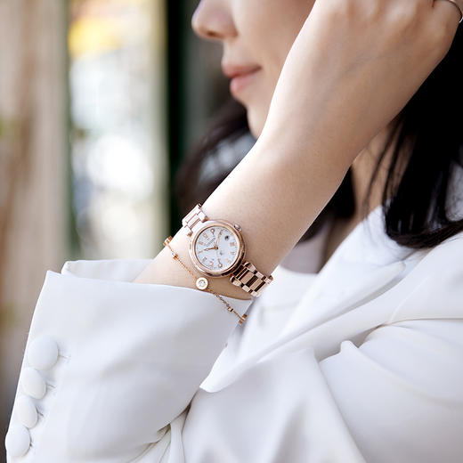 西铁城官方正品夏季新品玫瑰金色时尚光动能女表ES9464-52B 商品图2