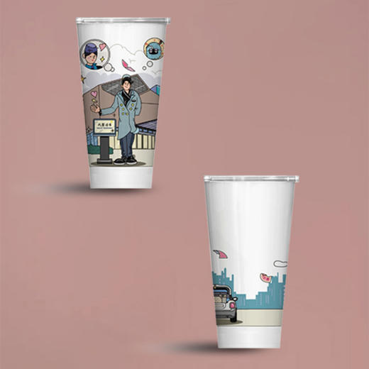 器社 《欢迎光临》联名款 简约带盖陶瓷水杯 商品图0