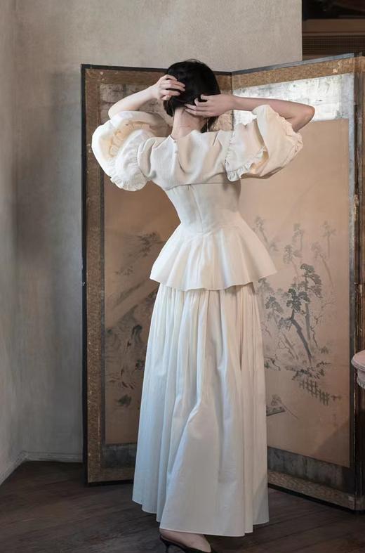 Ashlyn  米白色GINA抽褶半裙 商品图1