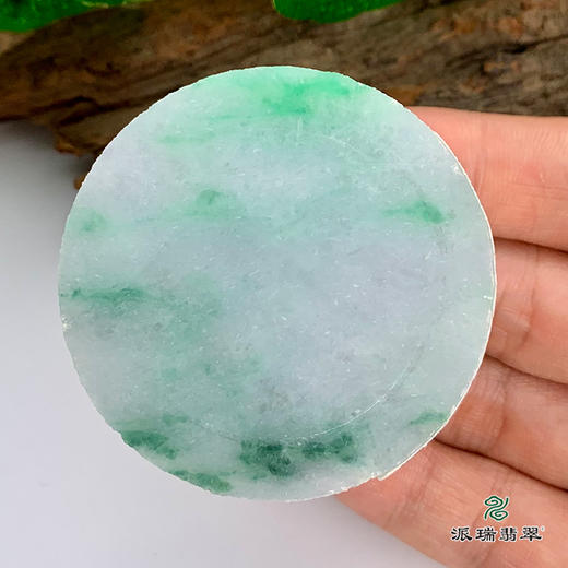 派瑞翡翠 翡翠手镯芯  冰糯种 绿色 飘花 商品图2