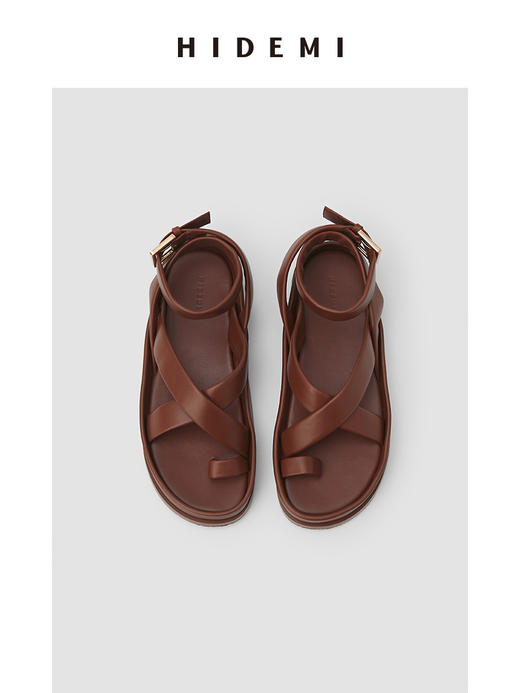 HIDEMI 度假系列厚底交叉极简设计感凉鞋 商品图1