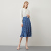 EITIE爱特爱秋季新款气质复古蓝色底调碎花A字高腰显瘦半身裙C2206012 商品缩略图3