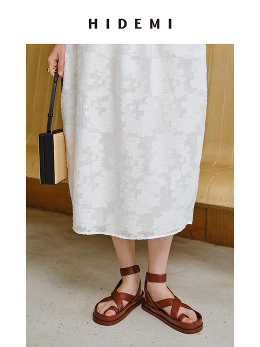 HIDEMI 度假系列厚底交叉极简设计感凉鞋 商品图6