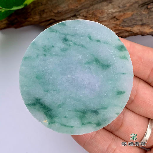 派瑞翡翠 翡翠手镯芯  冰糯种 绿色 飘花 商品图4