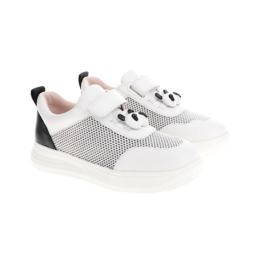 sheme熊猫系列水晶熊猫头魔术贴小白鞋休闲运动儿童鞋可定制 商品图5