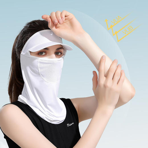 【冰丝透气，凉爽不闷，紫外线阻隔率≥98！ 】全方面防晒保护，夏季骑行透气面纱，护颈护耳防晒面罩，防紫外冰丝防晒口罩 商品图1