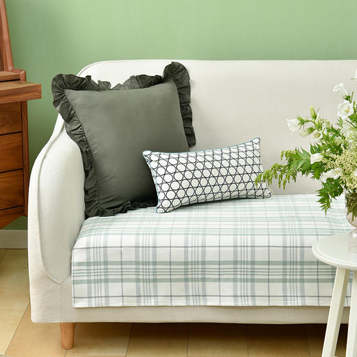 双面细格纹系列沙发巾北欧简约沙发垫 商品图0