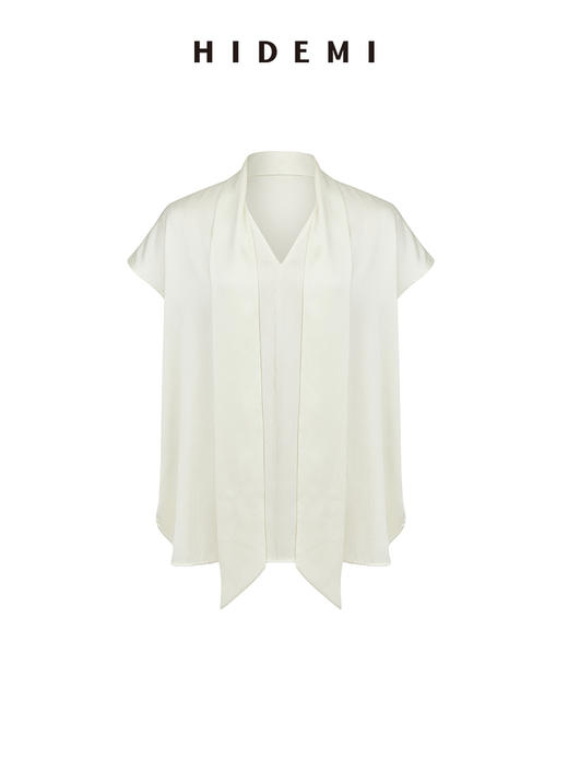 HIDEMI 度假系列浮雕水波纹设计感丝巾式廓形套装 上衣/长裤 商品图13