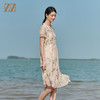 佐尔美2022夏季新款 100%桑蚕丝真丝印花甜美连衣裙女E22LS35 商品缩略图1
