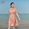 佐尔美2022夏季新款 桑蚕丝真丝小碎花甜美连衣裙女E22LS26 商品缩略图4