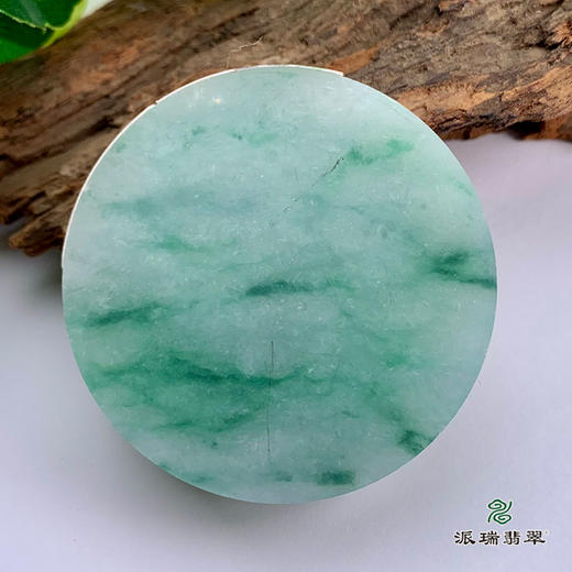 派瑞翡翠 翡翠手镯芯  冰种 绿色 飘花 商品图1
