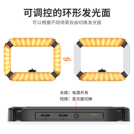 Ulanzi优篮子 U200双手持环形摄像补光灯兔笼手微单GoPro89相婚庆跟拍直播摄像支架抖音多位拓展双色温 商品图1