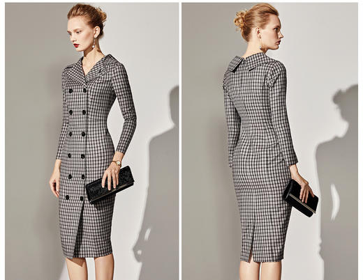 孤品2962 复古电影感女郎 羊毛连衣裙 正码正品 不退可换 商品图4