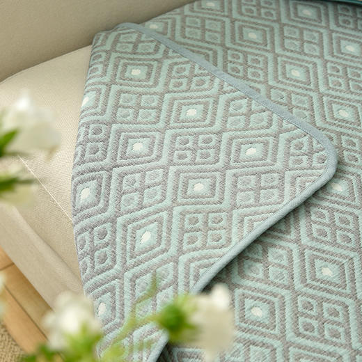 双色菱形格纹沙发巾美式风格沙发垫 商品图3