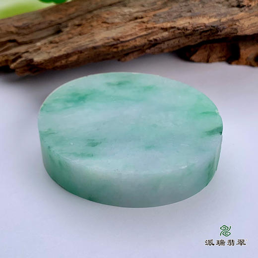 派瑞翡翠 翡翠手镯芯  冰糯种 飘绿花 商品图4