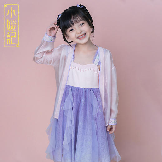 小嫒記春夏新款女童汉服国风中式时装周走秀款-丁香襦裙 商品图1