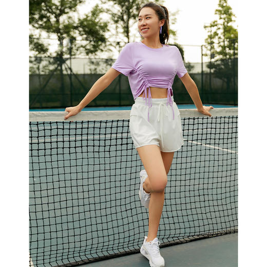 【凉感面料】宽松运动抽绳抽褶T恤短袖 商品图3