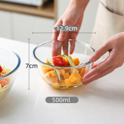 圆形玻璃烤碗打蛋盆 分料碗沙拉碗调馅料 玻璃碗 多规格 商品图2