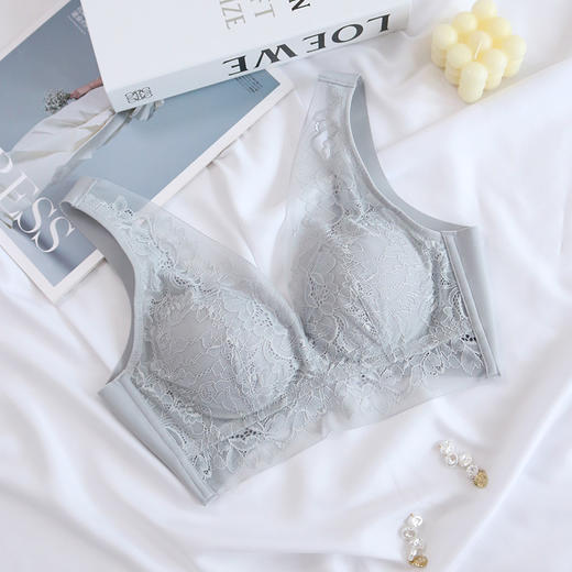 夏季蕾丝性感真丝文胸，无钢圈薄款桑蚕丝美背内衣TG02S157 商品图5