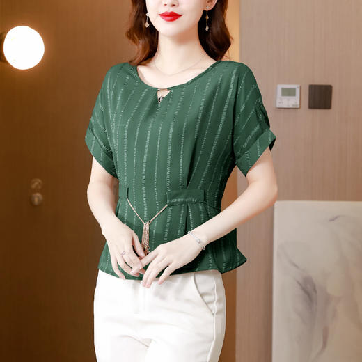 雪纺衫大码时尚宽松洋气条纹洋气小衫MZ802516 商品图2