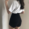 黛唯梵 夏季2022新款弹力牛仔裤 高腰显瘦裤子 紧身短裤 直筒休闲阔腿裤女 商品缩略图5