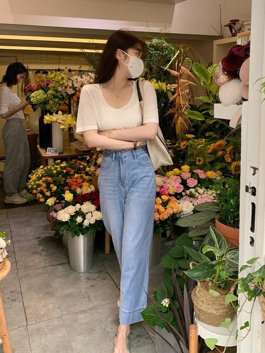（清仓现货）【社群供V】天丝牛仔裤女宽松夏季直筒九分薄款高腰阔腿长裤涤纶 商品图3
