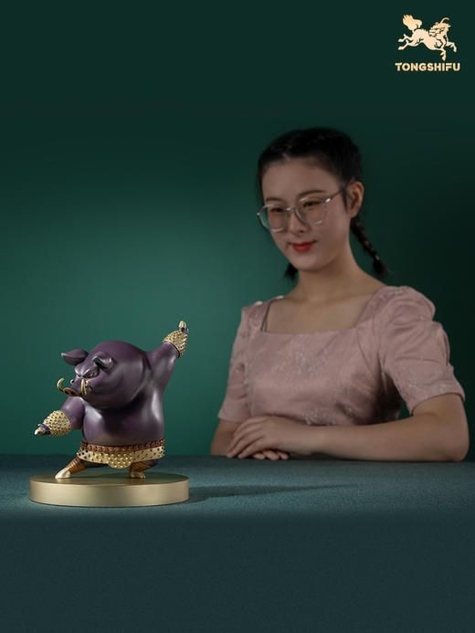 铜师傅 全铜摆件《功夫熊猫》之野猪 铜工艺品 饰品礼品 桌面摆件 商品图4