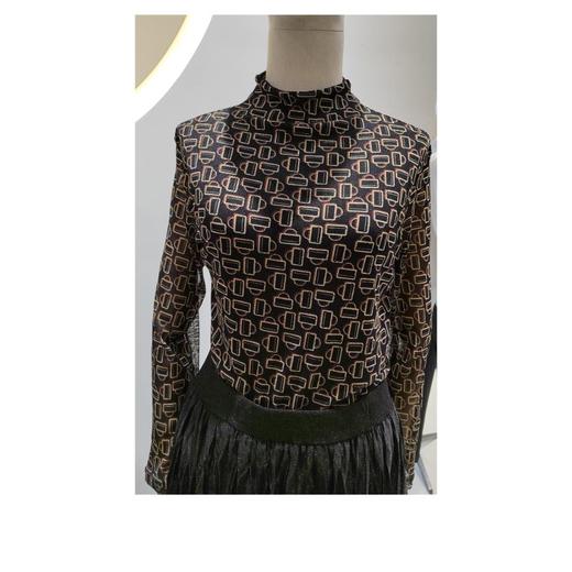 3楼珍贝桑蚕丝网眼半高领女衫 商品图0