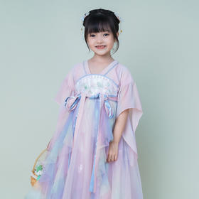 小嫒記春夏新款女童汉服国风中式时装周走秀款-满庭芳襦裙