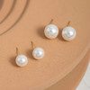 Oflye潮流饰品 正圆大颗珍珠耳环复古高质感轻奢耳钉法式气质时尚小灯泡银针耳饰 商品缩略图1