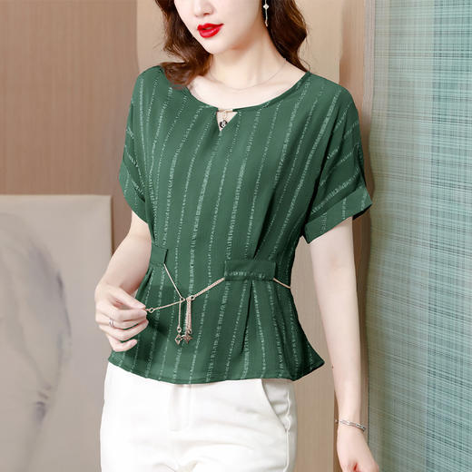 雪纺衫大码时尚宽松洋气条纹洋气小衫MZ802516 商品图6