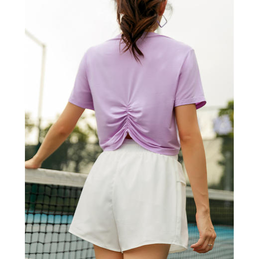 【凉感面料】宽松运动抽绳抽褶T恤短袖 商品图2